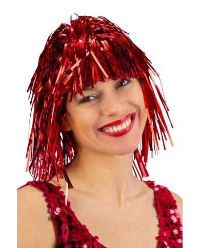 Parrucca metallizzata rosso in busta