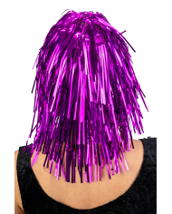 Fucsia metallic wig in bag