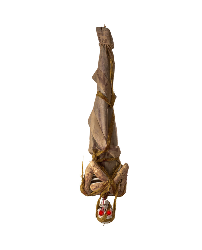 Hanging mummy skeleton h.cm.145 with lights (batteries included) with label