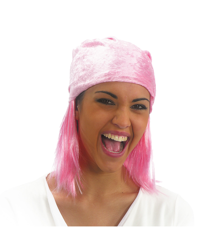 PARRUCCA ROSA C/BANDANA IN BUSTA
