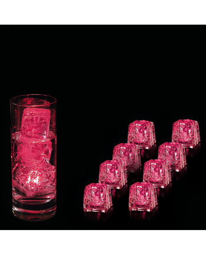 8 CUBETTI FINTO GHIACCIO H.CM.3,5X3,5X3,5 LUMINOSI ROSA IN SCATOLA (BATTERIE INCLUSE)