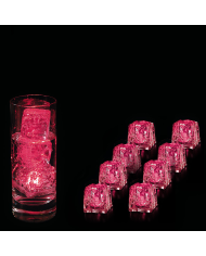 8 CUBETTI FINTO GHIACCIO H.CM.3,5X3,5X3,5 LUMINOSI ROSA IN SCATOLA (BATTERIE INCLUSE)
