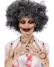 Fiche de tatouages cicatrices dans un sachet sur papier cartonné