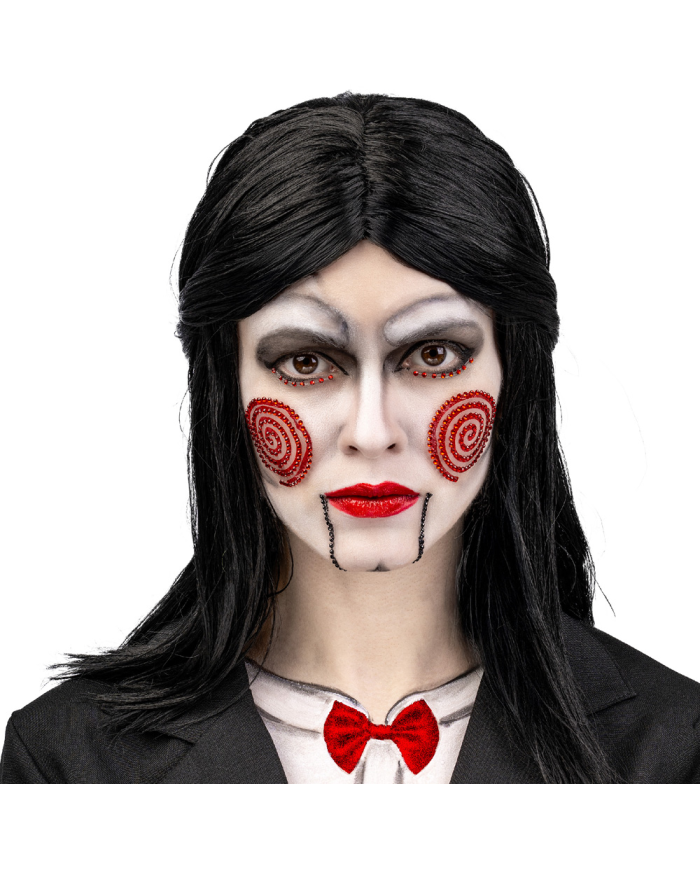 Trägerkarte Gesichtstattoos Spirale mit Strass, in Beutel auf Pappkarton