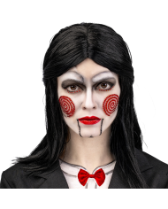 Cartella tatuaggi viso spirale con strass in busta su cartoncino