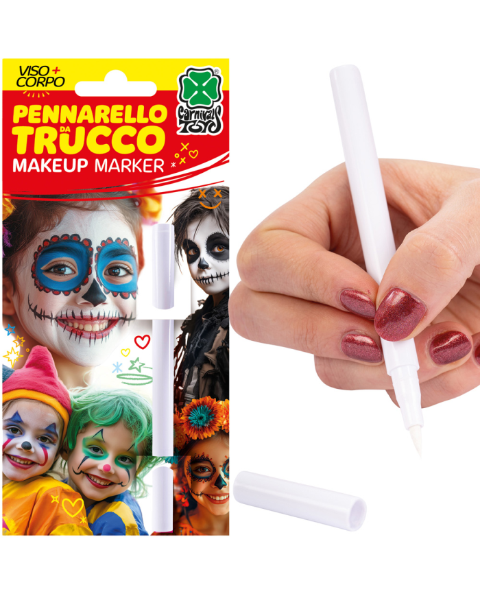 Pennarello trucco viso/corpo bianco su cartoncino Pennarello trucco viso/corpo bianco su cartoncino