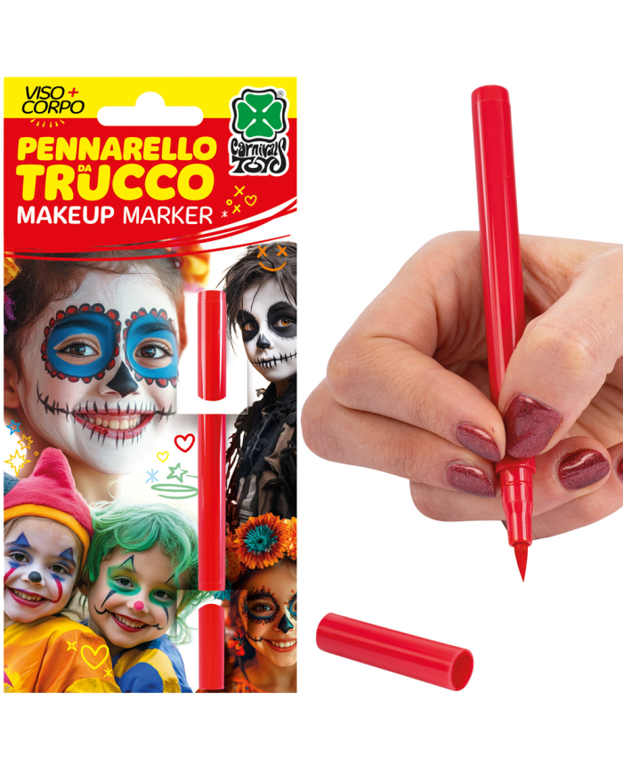 Rotulador maquillaje para cara/cuerpo rojo sobre cartoncillo