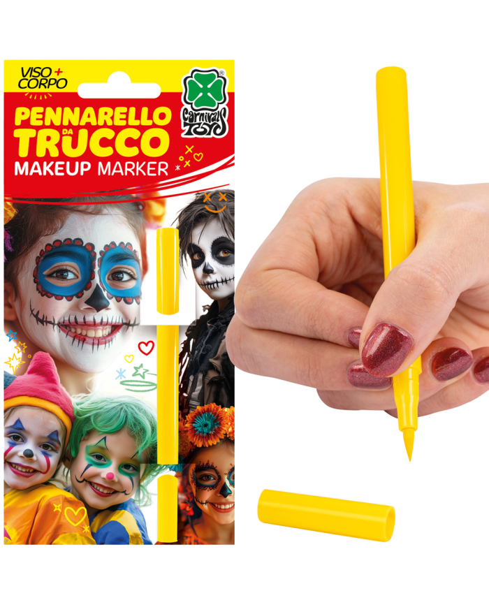Rotulador maquillaje para cara/cuerpo amarillo sobre cartoncillo
