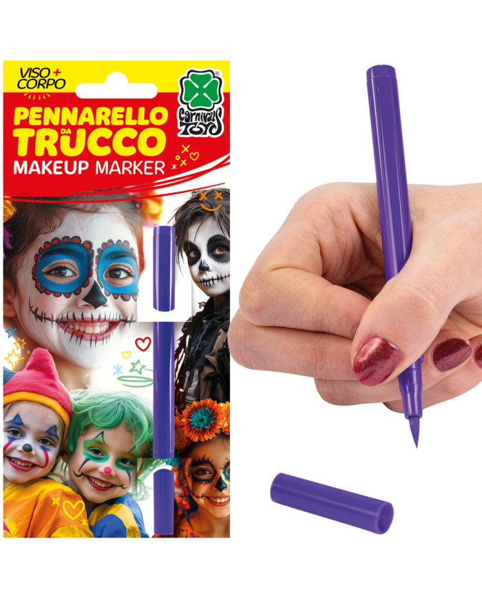 Marqueur de maquillage visage / corps violet sur papier cartonné