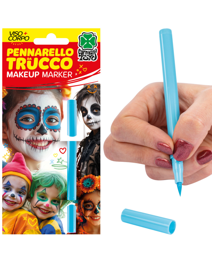 Pennarello trucco viso/corpo azzurro su cartoncino