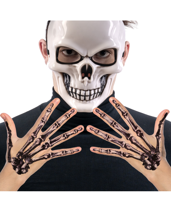 Hand bones tattoos in bag on card