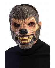 Maschera da lupo mannaro in plastica rigida con mandibola Maschera da lupo mannaro in plastica rigida con mandibola