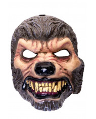 Maschera da lupo mannaro in plastica rigida con mandibola Maschera da lupo mannaro in plastica rigida con mandibola