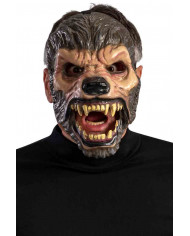Maschera da lupo mannaro in plastica rigida con mandibola Maschera da lupo mannaro in plastica rigida con mandibola