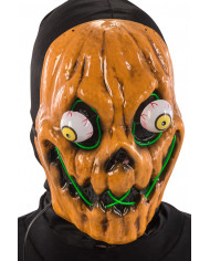 Pumpkin mask in plastic with protruding eyes and bright Pumpkin mask in plastic with protruding eyes and bright
