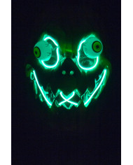 Pumpkin mask in plastic with protruding eyes and bright Pumpkin mask in plastic with protruding eyes and bright