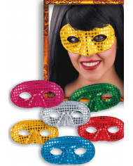 Fabric domino masks with sequins decorations in the assorted