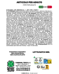 Peluca muy rizada de colores surtidos (de unos 150 gr) en estuche