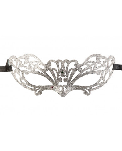 Chinless mask in carved plastic and covered with silver