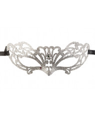 Chinless mask in carved plastic and covered with silver