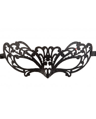 Chinless mask in carved plastic and covered with black glitter Chinless mask in carved plastic and covered with black glitter