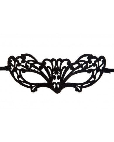 Chinless mask in carved plastic and covered with black velvet