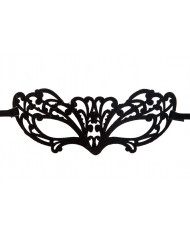 Chinless mask in carved plastic and covered with black velvet