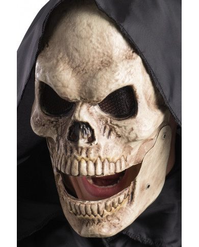 Plastic skull mask with movable mandible for even more