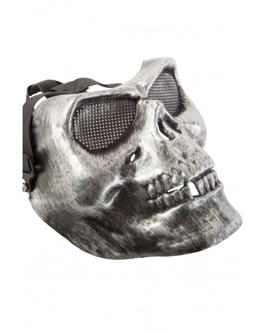 Plastic grey skull mask that will make you unrecognizable