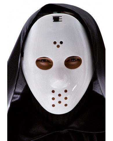 Hockeymaske weiß aus starrem Kunststoff mit Aufhänger Hockeymaske weiß aus starrem Kunststoff mit Aufhänger