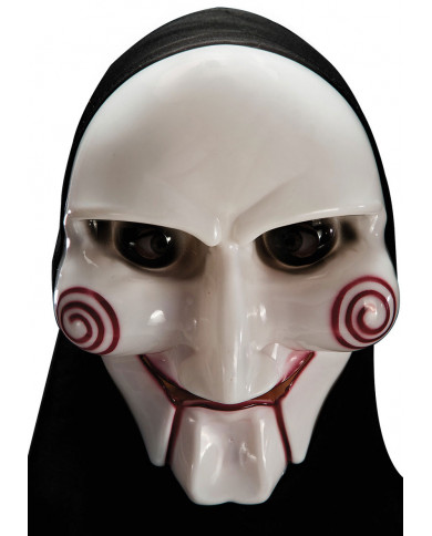 Hard Pvc Ghost Mask W/Hood W/Header