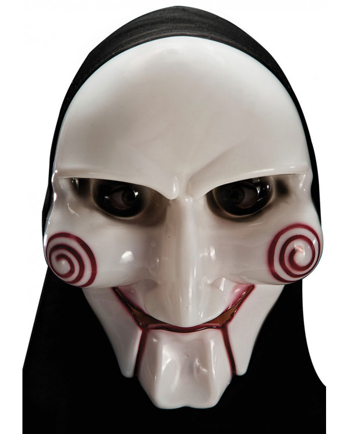 Hard Pvc Ghost Mask W/Hood W/Header