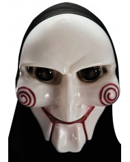 Hard Pvc Ghost Mask W/Hood W/Header
