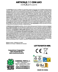 Zucchetta con luci diam.cm.6 ca. in espositore (batterie incluse) Zucchetta con luci diam.cm.6 ca. in espositore (batterie incluse)