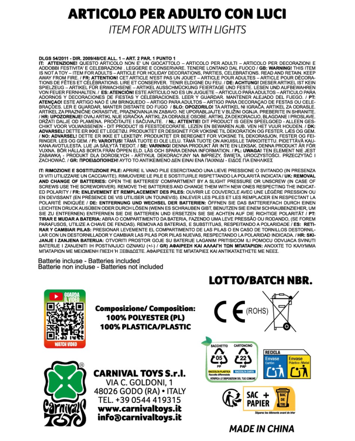 Dekorationskürbis aus Harz mit Licht H.ca. 40 cm in Schachtel
