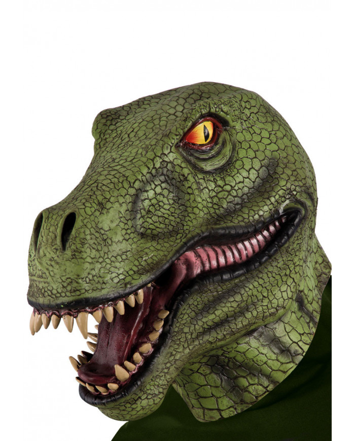 Máscara dinosaurio de látex con solapa de cartón
