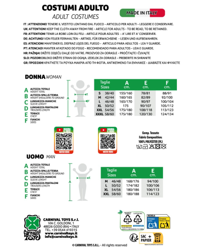Costume frate bianco taglia unica(M-L) in busta con gancio Costume frate bianco taglia unica(M-L) in busta con gancio