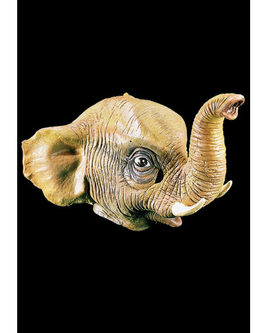 Masque éléphant en latex dans une pochette avec carte d’en-tête