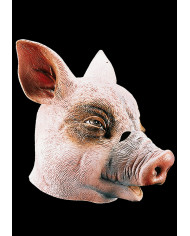 Masque cochon en latex dans une pochette avec carte d’en-tête