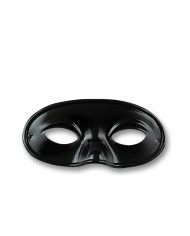 Demi-masque de taille moyenne en plastique noir avec étiquette