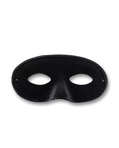Demi-masque de daim de taille moyenne noir avec étiquette volante /
