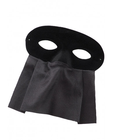 Domino Augenmaske Velourskunstleder schwarz mit Bauta aus schwarzem Domino Augenmaske Velourskunstleder schwarz mit Bauta aus schwarzem