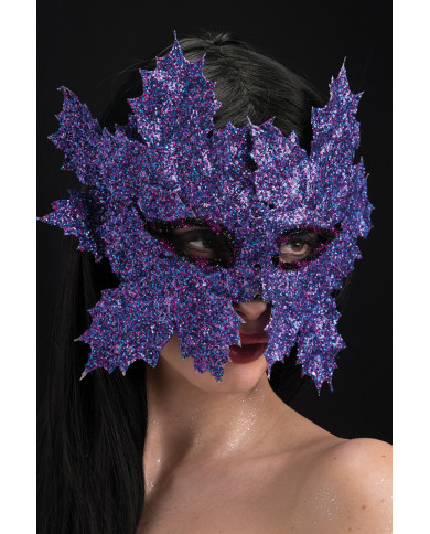 Chinless mask covered with purple glitter, a very special Chinless mask covered with purple glitter, a very special
