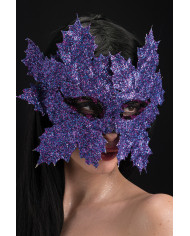 Chinless mask covered with purple glitter, a very special
