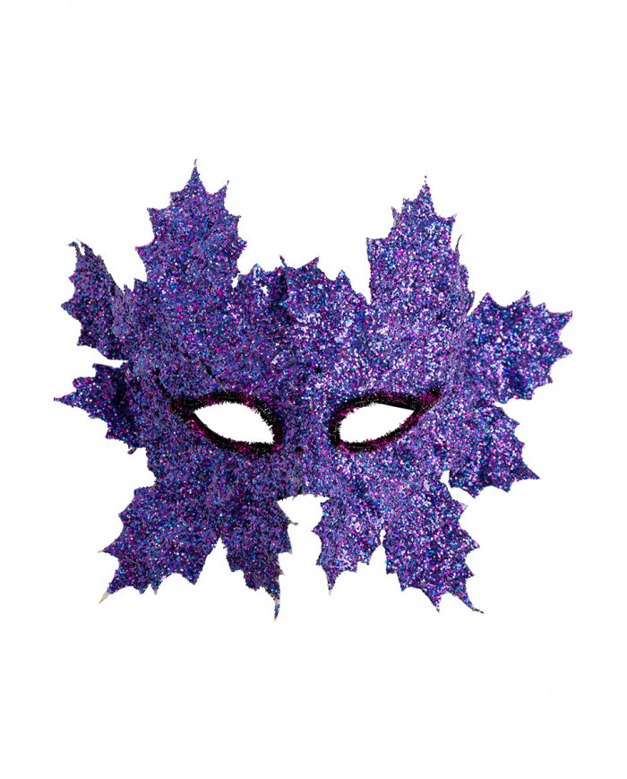 Chinless mask covered with purple glitter, a very special