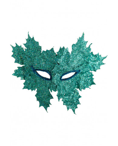 Chinless mask covered with aquamarine glitter, a very special