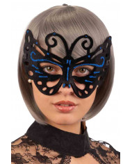 Maschera a forma di farfalla in vellutino nero con dettagli Maschera a forma di farfalla in vellutino nero con dettagli