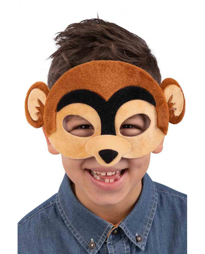 Nice little monkey mask made of brown velvet. Ideal for