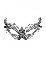 Elegant black metal mask decorated with rhinestones. Ideal for