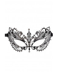 Elegant black metal mask decorated with rhinestones. Ideal for Elegant black metal mask decorated with rhinestones. Ideal for